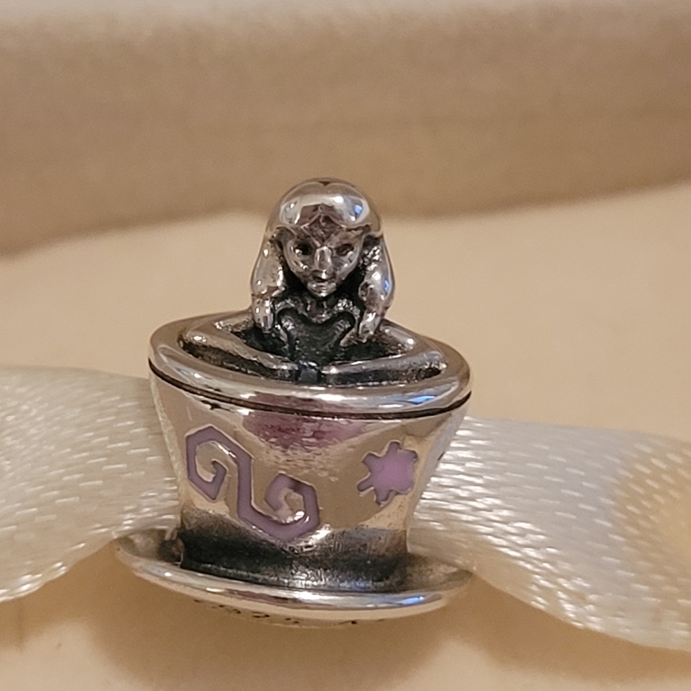 SOLD!-Authentic Pandora Disney Parks Alice in Wonderland Teacup Bracelet Charm